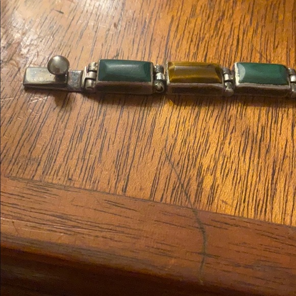 S s tigers eye and malachite stone bracelet - Picture 5 of 6